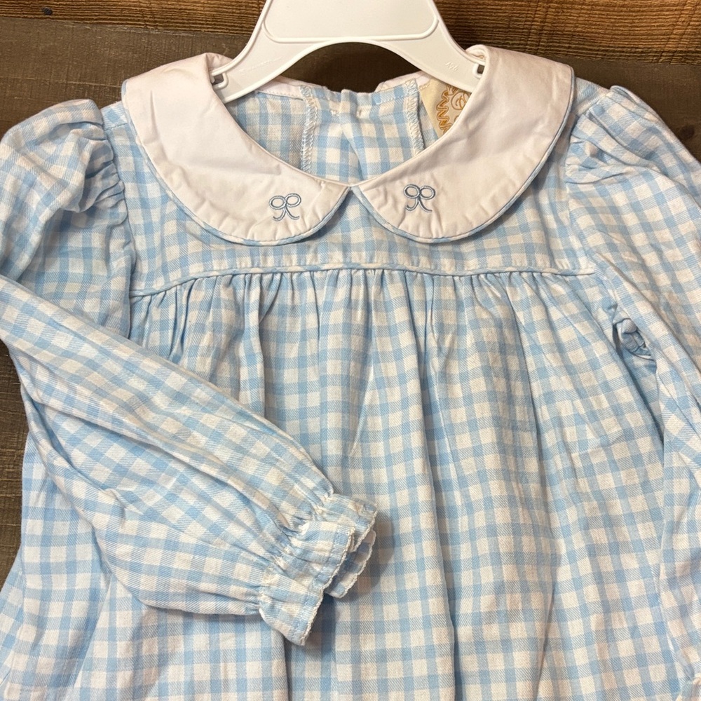 Blue Gingham Long Sleeve Dress TBB